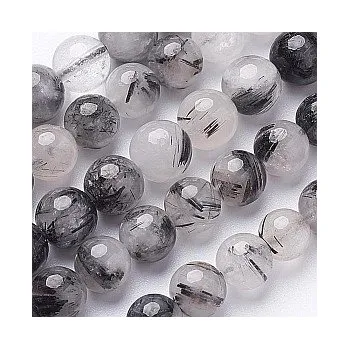 Korálek Křišťál black / white 8mm (6ks)