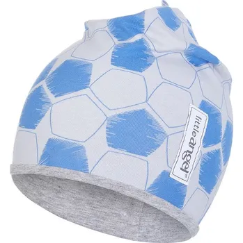 Čepice Little Angel Čepice podšitá Outlast® - šedomodrá fotbal/šedý melír Velikost čepic: 1 | 36-38 cm