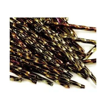 Dětské navlékací korálky Preciosa tyčinky měděné kroucené 35 mm