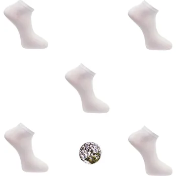 Pánské ponožky PeSaiL Kotníkové ponožky bílá ( 5 párů v balení ) Barva: Bílá, Velikost: 40-43