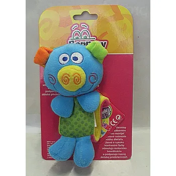 Hračka pro kojence Chrastítko plyšové Benniny barevné napojitelné na ručičku hrkačka pro miminko 0+