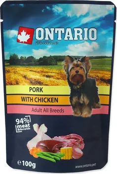 Krmivo pro psa Ontario Dog Pork with Chicken in Broth 100 g