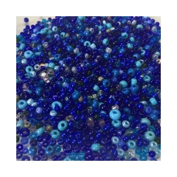 Dětské navlékací korálky Rokajl 16/0 - 6/0 modrý mix