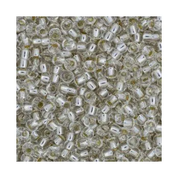 Dětské navlékací korálky Rokajl Preciosa 1. jakost 10/0 stříbrný průtah č. 003