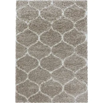 Kusový koberec Salsa shaggy 3201 beige - Kruh průměr 80 cm
