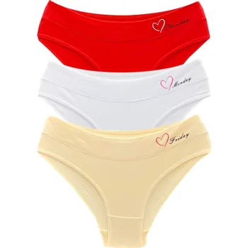 Kalhotky PeSaiL Dámské kalhotky cottontang-HT668R (3 ks v balení ) Barva: Mix barva 2, Velikost: L