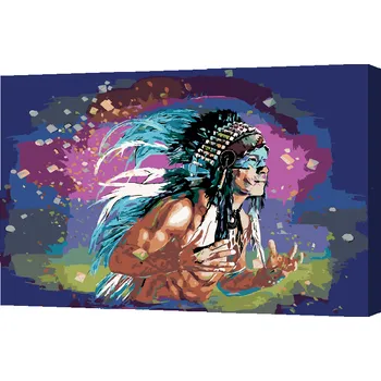 Malování podle čísel - Barevný Indián Velikost: 40x60cm, Rámování: Pouze srolované plátno