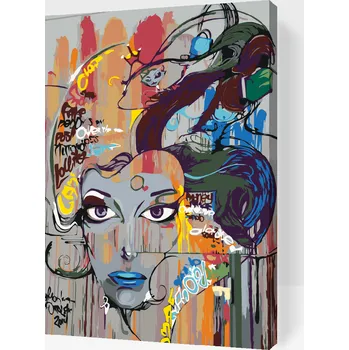 Malování podle čísel - Krásné modré rty Velikost: 40x60cm, Rámování: Pouze srolované plátno