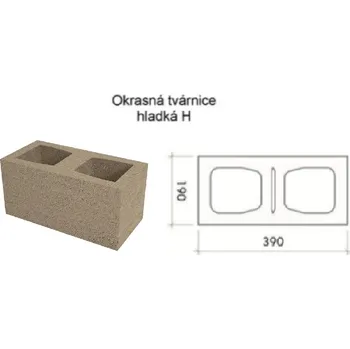 Venkovní dlažba FB okrasná tvárnice hladká - 39x19,5x19 - písková