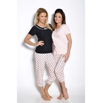 Dámské pyžamo Taro, dámské pyžamo 907-Ismena, krátký rukáv, černá, vel. XL