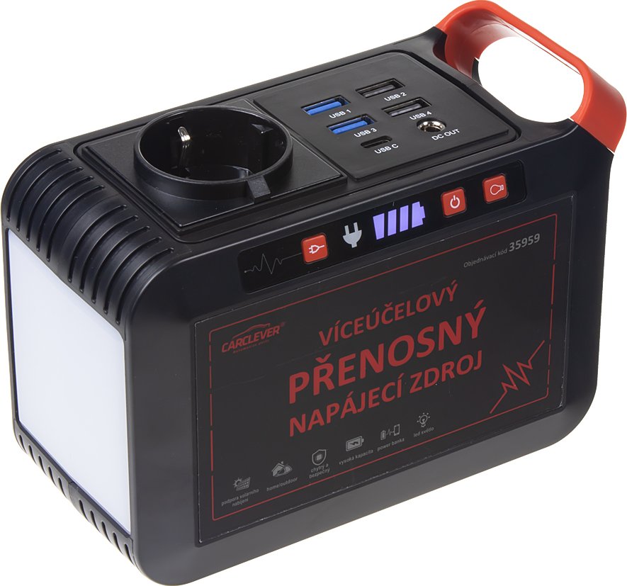 Multifunkční nabíjecí stanice - powerbanka, Li-Ion 24.000mAh, AC-80W (35959)