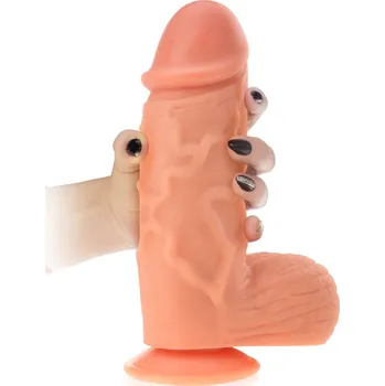 Dildo OBROVSKÝ PENIS OHROMNÉ DILDO XXXL OBJEMNÝ ŽILNATÝ DONG NA PŘÍSAVCE -