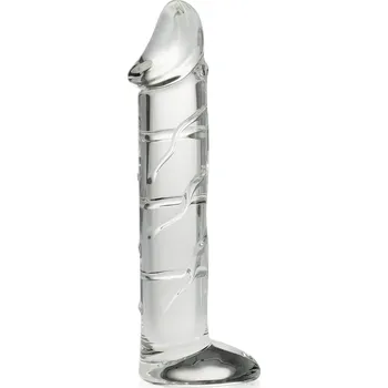 Dildo SKLENĚNÝ PENIS S VARLATY ŽILNATÉ DILDO PENETRÁTOR VAGÍNY A ANUSU ZE SK