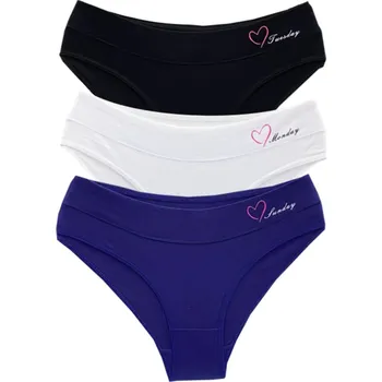 Kalhotky PeSaiL Dámské kalhotky cottontang-HT668R (3 ks v balení ) Barva: Mix barva 3, Velikost: XL