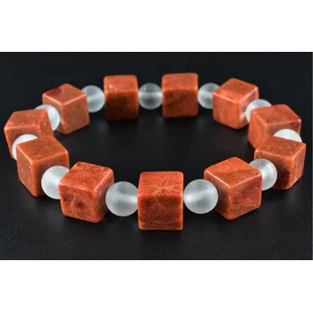 Svět kamenů Korál křišťál náramek