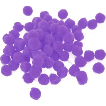 Vánoční dekorace Bambulky plyšové střední Fialové 1,5cm