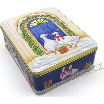 Dóza na potraviny HUSY 2670 husy před vánočními dveřmi