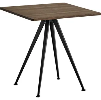 Barový stolek HAY Kavárenský stolek Pyramid Table 21, 70 x 70 x 74 cm, black powder coated steel / smoked solid oak