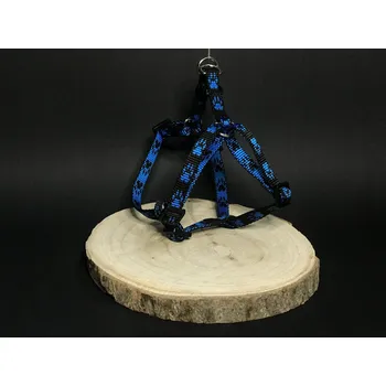 Postroj pro psa Palkar motýlek postroj pro psy 28 cm - 40 cm vel. 1 černo-modrá s tlapkami (Palkar motýlek postroj pro psy 28 cm - 40 cm vel. 1 černo-modrá s tlapkami)