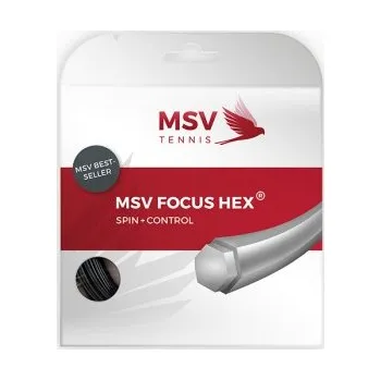Struna na výplet tenisové rakety MSV tenisový výplet Focus Hex 1,23 černá (12m) 1.23