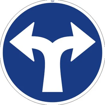 Dopravní značení Dopravní Značka C2f Přikázaný směr jízdy vlevo a vpravo