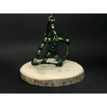 Postroj pro psa Palkar motýlek postroj pro psy 28 cm - 40 cm vel. 1 černo-zelená s tlapkami (Palkar motýlek postroj pro psy 28 cm - 40 cm vel. 1 černo-zelená s tlapkami)