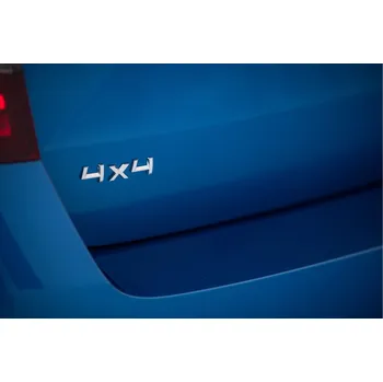 Znak automobilu Škoda 4x4 zadní nápis - stříbrný