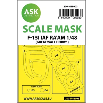 Plastikový model ASK 1/48 F-15I Ra'am mask for Great Wall Hobby