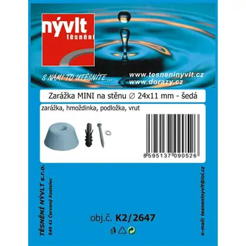 SADA - zarážka MINI na stěnu Ø 24x11 mm ŠEDÁ - K2/2647