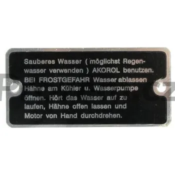 Chladič motoru Štítek chladiče