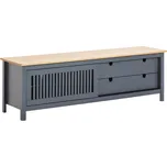 Antracitově šedý borovicový TV stolek Marckeric Bruna 158 x 40 cm