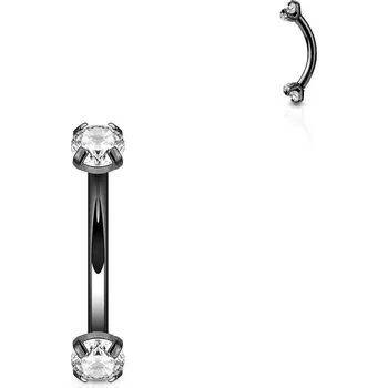 Piercing Piercing do obočí, čirý zirkon (černá)