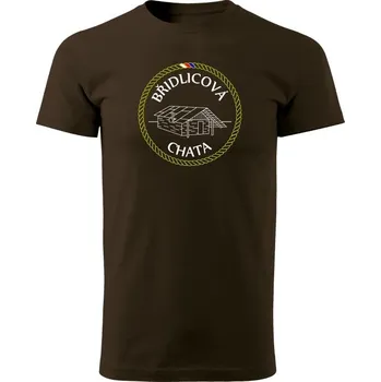 Pánské tričko Tričko Břidlicová chata - hnědá