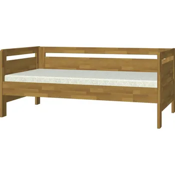 Postel BMB Postel Tina s vysokými čely oblá - masivní buk Moření: bordó, Rozměr: 90 x 200 cm