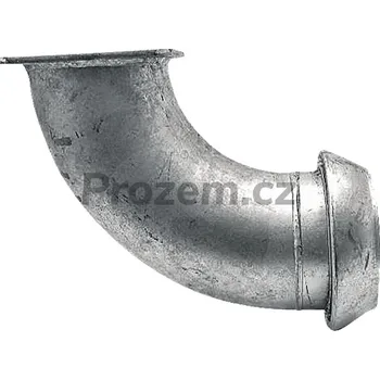 Kouřovod Samec/V-díl Perrot 5"/133 mm koleno 90° s přírubou 150 x 150 mm