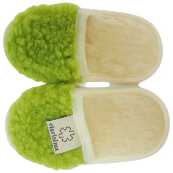 Dívčí pantofle Dětské pantofle z ovčí vlny hráškově zelené, Barevné varianty Bílá, Velikosti 29-30 200-100-00202