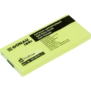 Samolepící bloček Samolepicí bloček Donau Eco, 51x38 mm, žlutý (3)