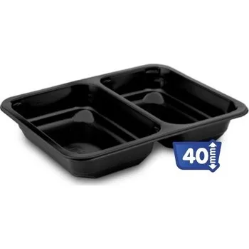 Jednorázové nádobí Menu miska zatavovací 2-dílná (cena za 50ks) Misky zatahovací: Hloubka misky 40mm