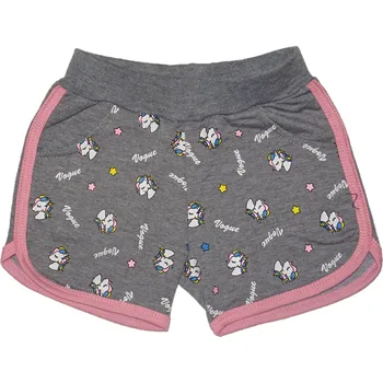 Dívčí kraťasy Dívčí kraťasy šedé s růžovým lemováním Unicorn. 122