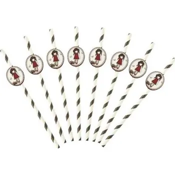 Karnevalový doplněk Smiffys Brčka papírová Santoro Ruby 8 ks