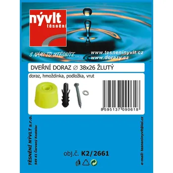 SADA - zarážka velká Ø 38x26 mm ŽLUTÁ - K2/2661