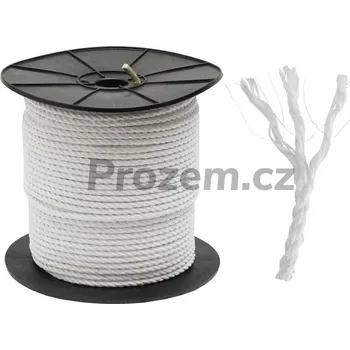 Lano Ohradníkové umělé lano O 8mm (bílé, 6 vodčů, 200m)