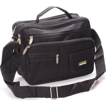 Pánská látková taška přes rameno černá - Sanchez Riccardo černá