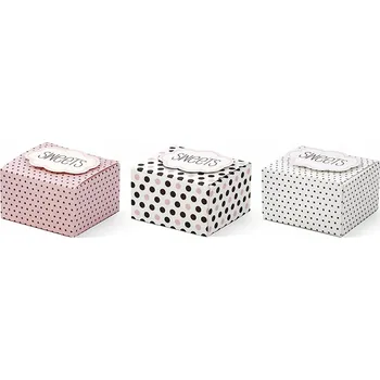 Svatební dekorace Partydeco Dárkové krabičky s puntíky 6 ks