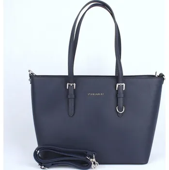 Kabelka Tmavěmodrá velká elegantní pevná kabelka na rameno FLORA&CO F9126