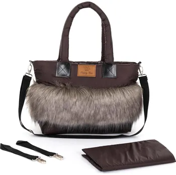 Přebalovací taška Taška HappyBee s kožíškem Trinity Brown