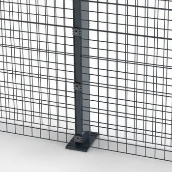 Příslušenství pro plot Sloupek obdélníkový Zenturo gabion, na podstavci, výška 1260 mm, antracit, pozinkovaný, poplastovaný