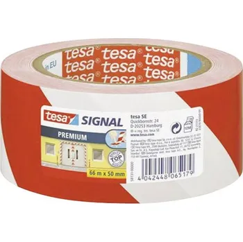 Izolační páska tesa PREMIUM 58131-00000-01 značicí páska tesa® SIGNAL červená, bílá (d x š) 66 m x 50 mm 1 ks