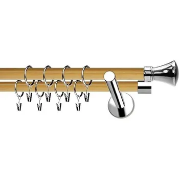 Garnýž Kovové garnýže dvouřadé moderní 19 a 19mm - borovice