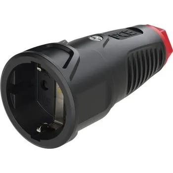 Elektrická zásuvka PCE 2510-src zásuvka plast, guma 230 V černá IP20